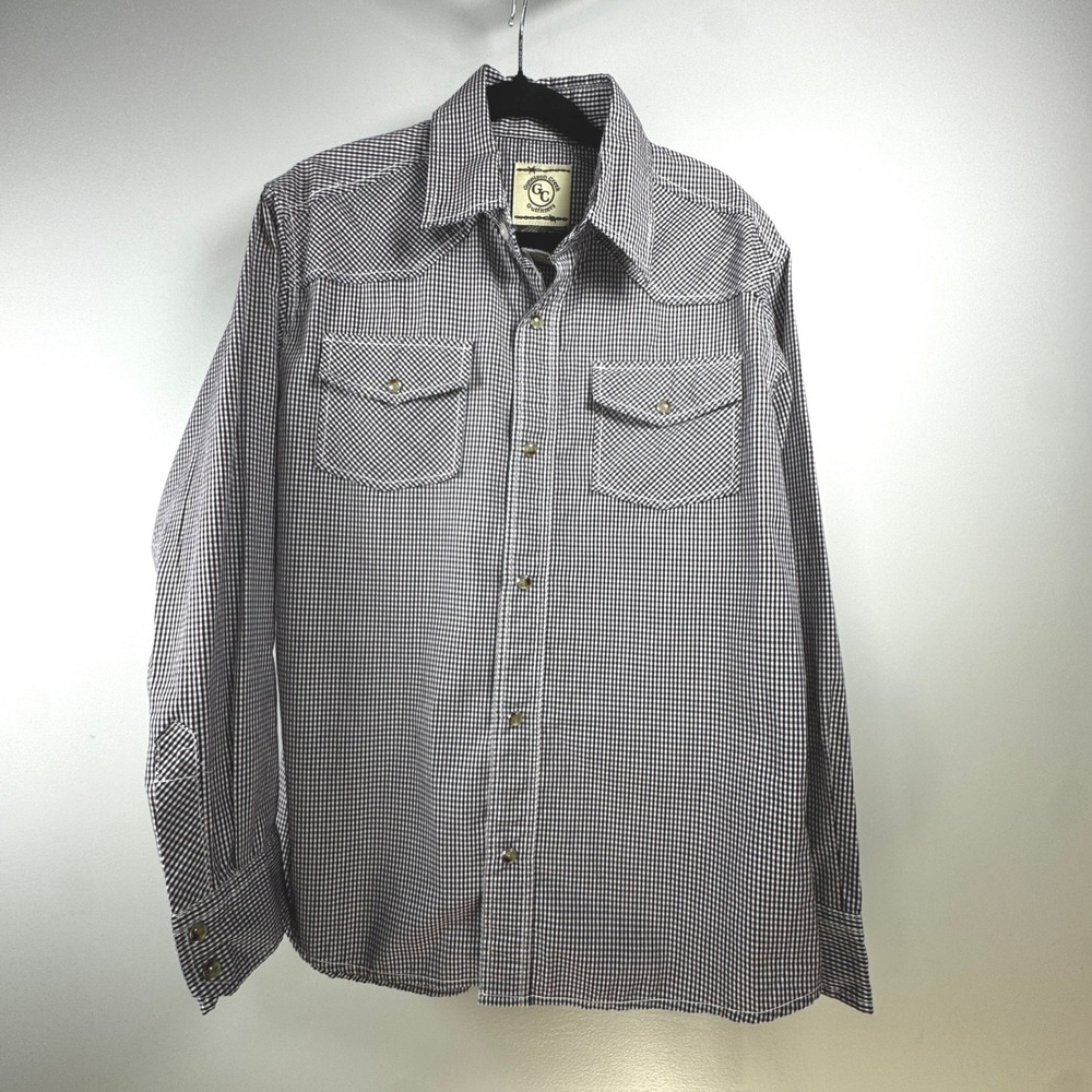 Gunnison Creek Outfitters Boys Western Snap Shirt Burgundy Blue Gingham 10/12
